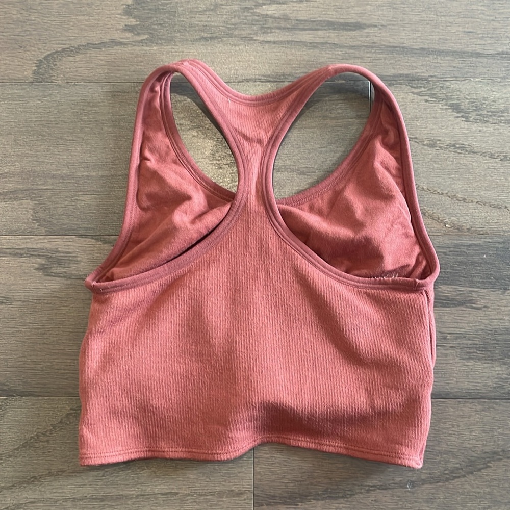 Fabletics Orange Cloud Seamless Knotted Midi Bra … - image 2